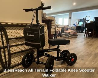 BlessReach All Terrain Foldable Knee Scooter Walker