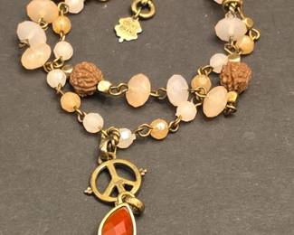 Lucky Brand Peace Sign Charm Bracelet