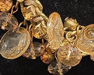 Vintage GoldTone Crystal Statement Bib Necklace third image