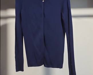 Zara Navy Blue Cardigan with Buttoned Cuffs