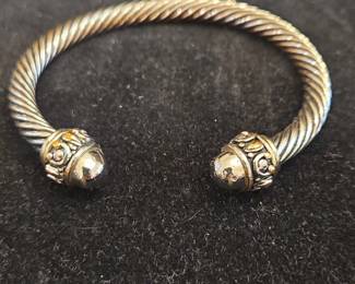 Vintage SilverPlated Cable Cuff Bracelet  David Yurman Style