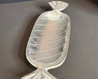 Vintage Aluminum Wrapped Candy Dish