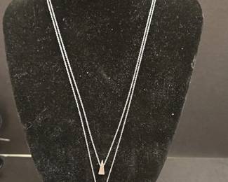Layered Double Triangle Pendant Necklace