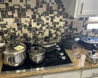 Induction stove top cookware set.