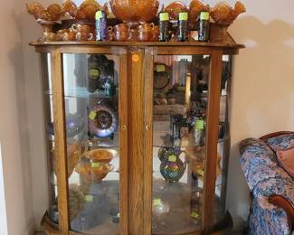 Large cabinet ....Carnival glass...all sold separately