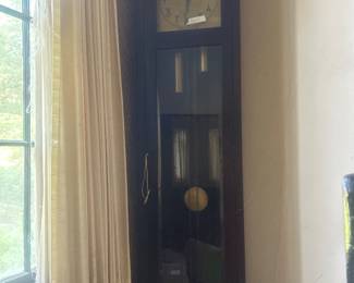 Tall Oak Deco Case Clock