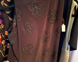 Black sheath dress w beading