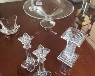 Crystal bowls and candle holders