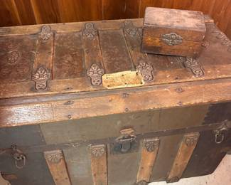 Antique travel trunk