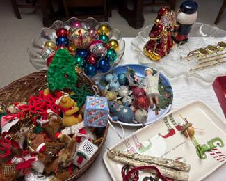 Holiday ornaments and dishes
