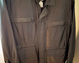 Neiman-Marcus black leather coat - Men’s size L