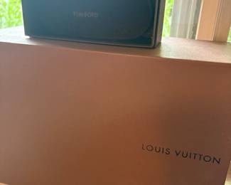 Louis Vuiton box and Tom Ford eyeglasses case/box