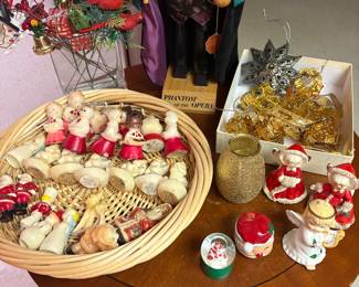 Vintage ornaments and candles