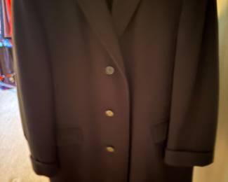 Karamai long black cashmere coat - men's size M-L
