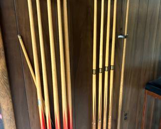 Pool cues that are included with the pool table