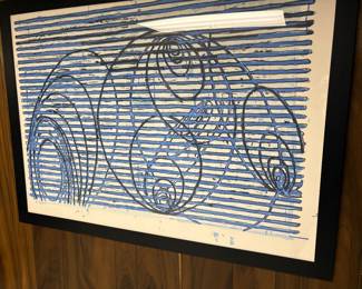 Art deco lithograph framed - Black
