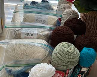 Lots of Sewing Supplies, Fabric and Yarn