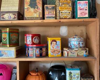 Variety of vintage tins
