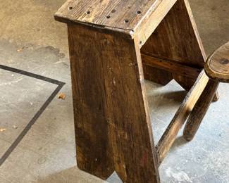 We have many stools and side tables with great patina