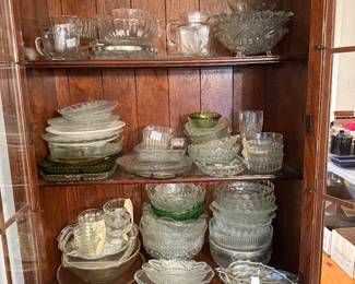 Vintage glassware in abundance