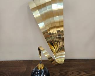 Curtis Jere 1990 Signed Brass & Marble Sculpture