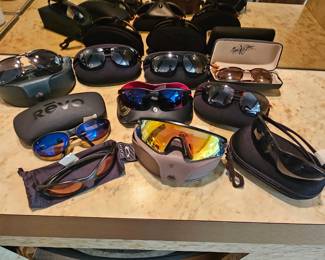 Maui Jim, Oakley, Ray Ban, Revo Sunglasses