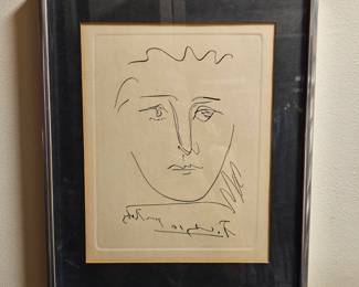 Pablo Picasso "Pour Robie" Etching Authenticated