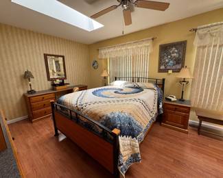 Bedroom set including night tables dresser and vanity