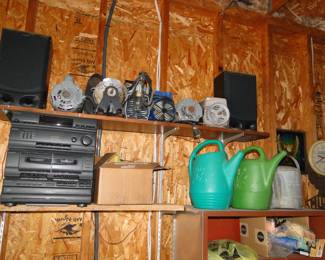 Watering cans, and some stereo items too