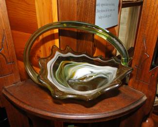 Hand formed glass bowl