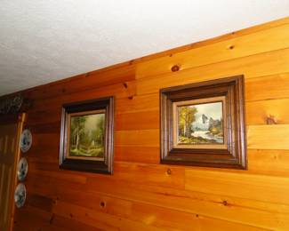 Woodland prints, with wooden frames