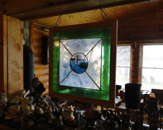 Stained glass framed piece