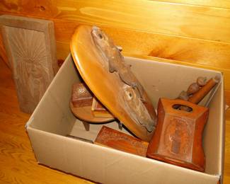 Lots of great wooden items, in a box that we will make look better soon