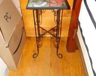 Small side table with decorative top