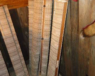 Vintage cloth and wood, Roman shades