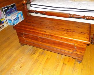 Vintage cedar chest in the closed position