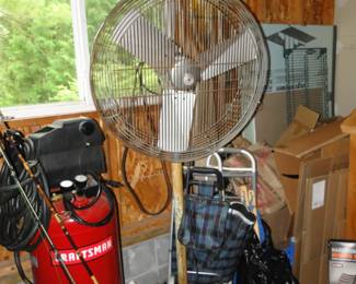 Large floor fan, to cool you off while working in the shop or the yard