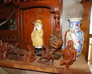 Carved wood figurines