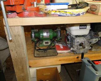 Honda engine on the right, and green grinder on the left.  Don't ever eat a green grinder, that's just gross