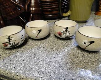 Vintage Asian inspired rice bowls