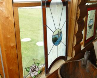Curved and arched stained glass pieces
