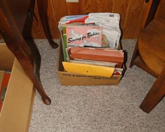 Sewing patterns and books, and all of them are vintage