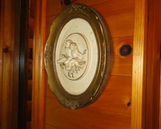 Vintage oval owl print