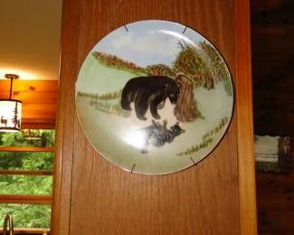 Large decorative bear plate