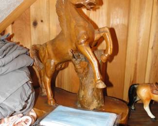 Carved wooden horse