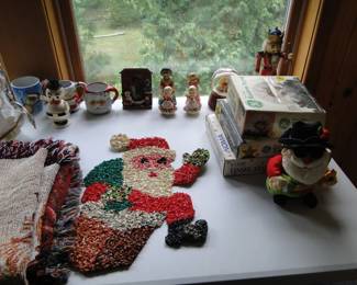 Vintage Santa, foot stuck in chimney
