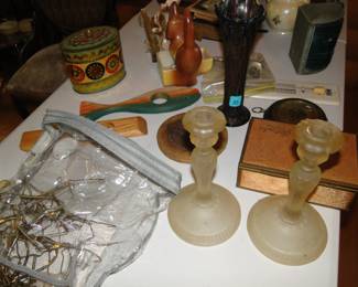 Glass candlestick holders