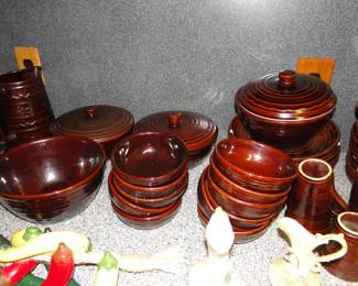 Vintage Marcrest "Daisy Dot" brown glazed stoneware