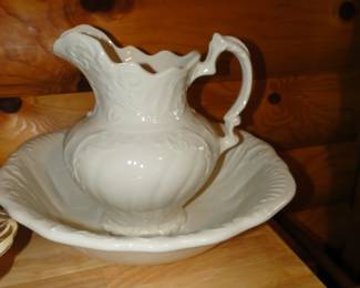 White bowl and pitcher