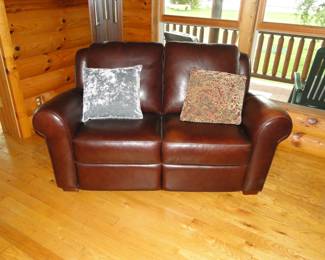 Leather loveseat